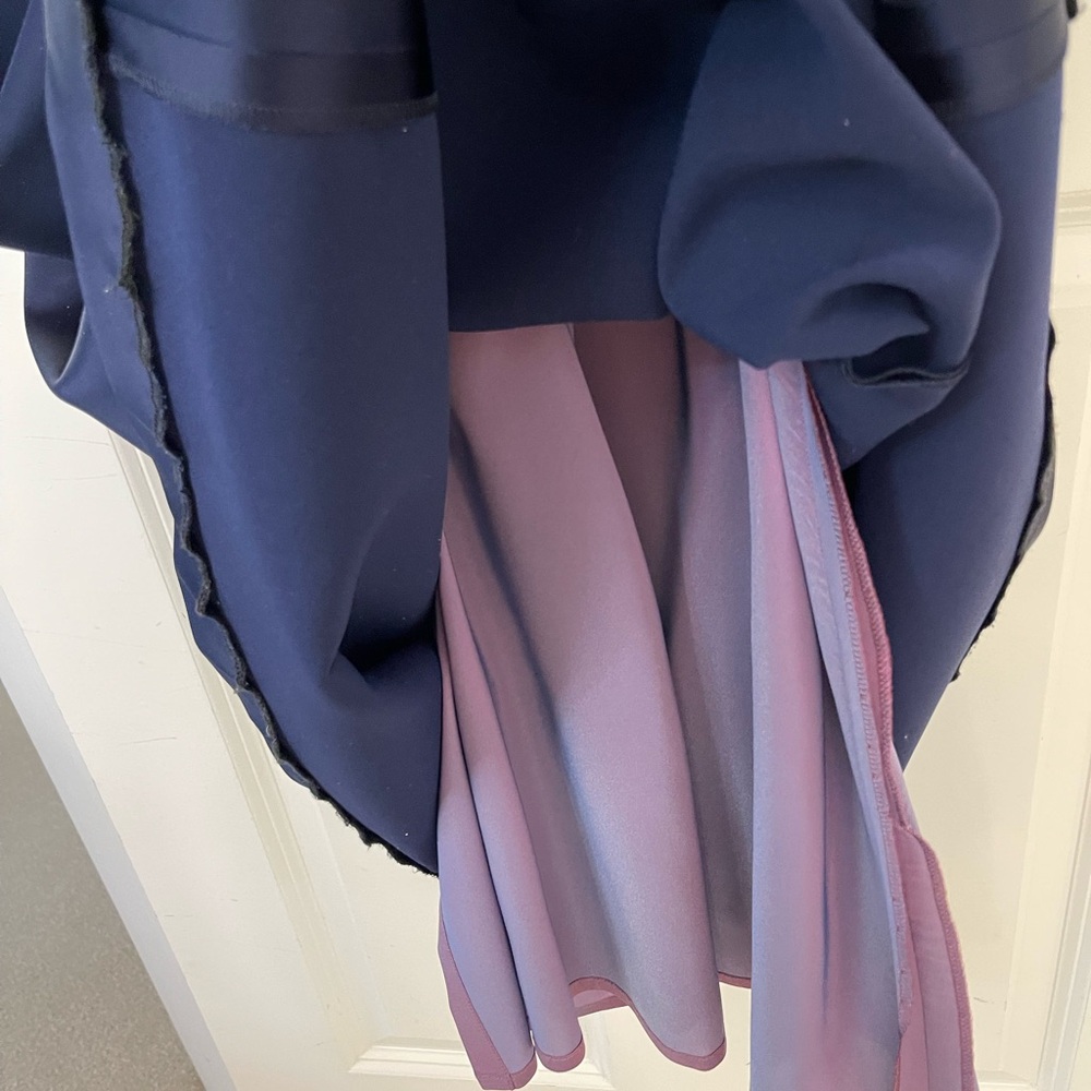 Orig $3235 Talbot Runhof Deep Navy Blue, Signature Stretch Satin  Long Dress - Picture 4 of 6